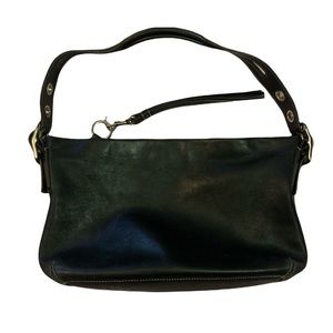 Vintage black leather Coach shoulder purse